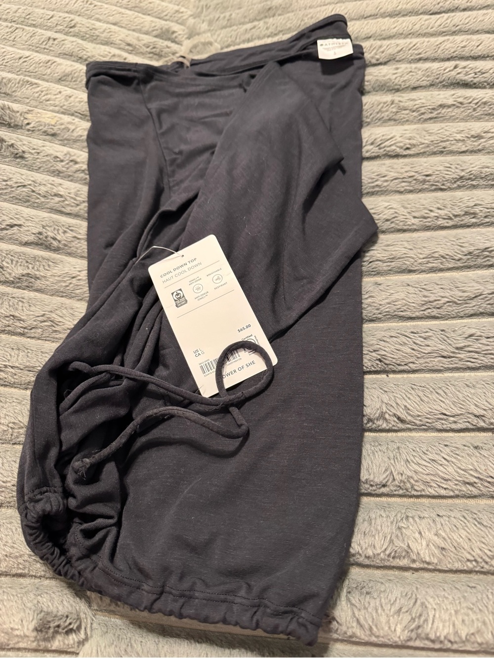 Athleta Black Tunic Top with Drawstring Hem